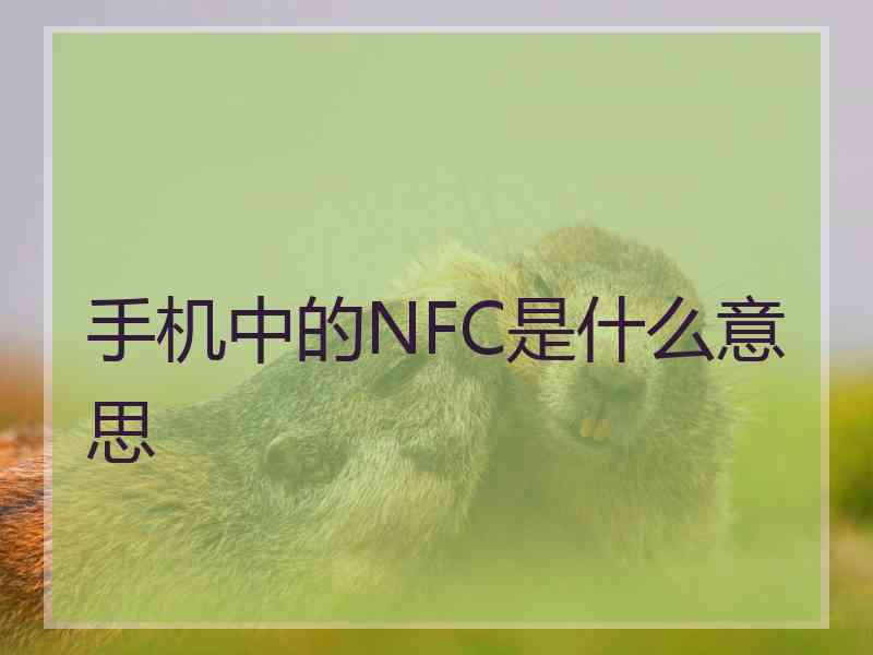 手机中的NFC是什么意思 手机中的NFC是什么意思