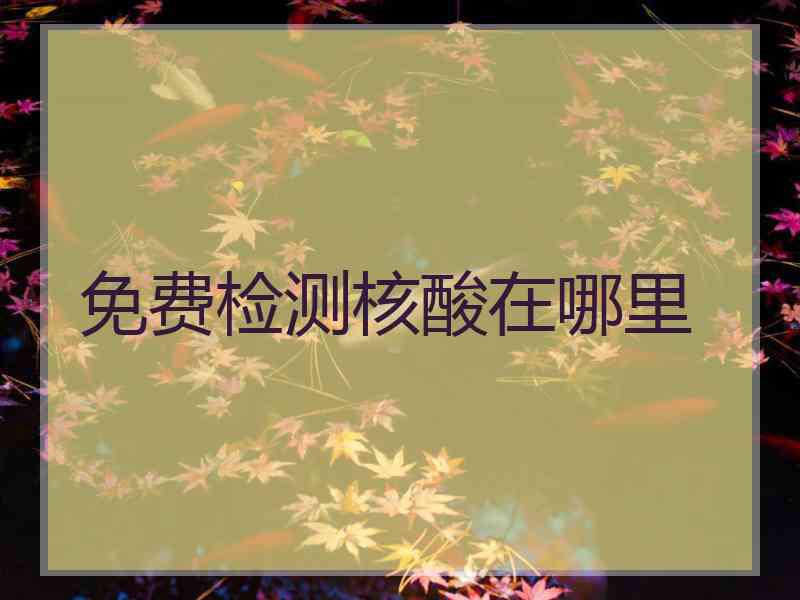 免费检测核酸在哪里 免费检测核酸在哪里
