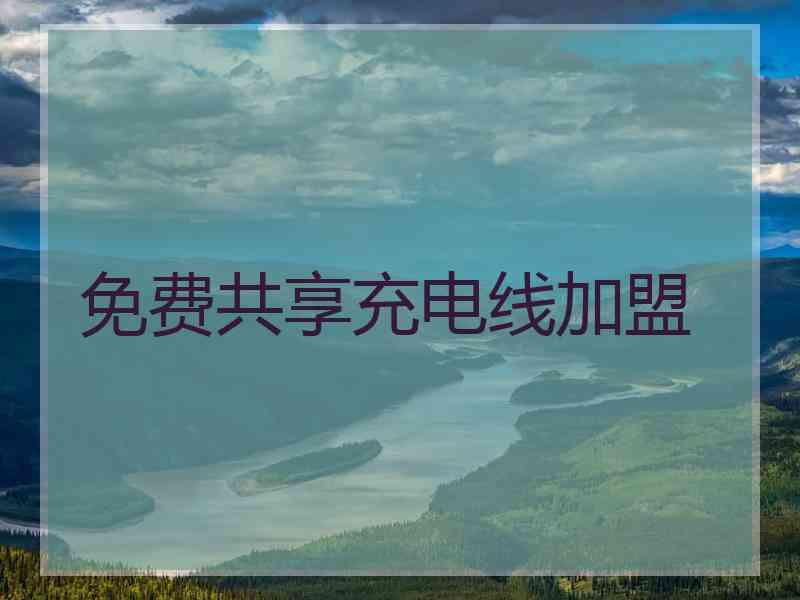 免费共享充电线加盟 免费共享充电线加盟