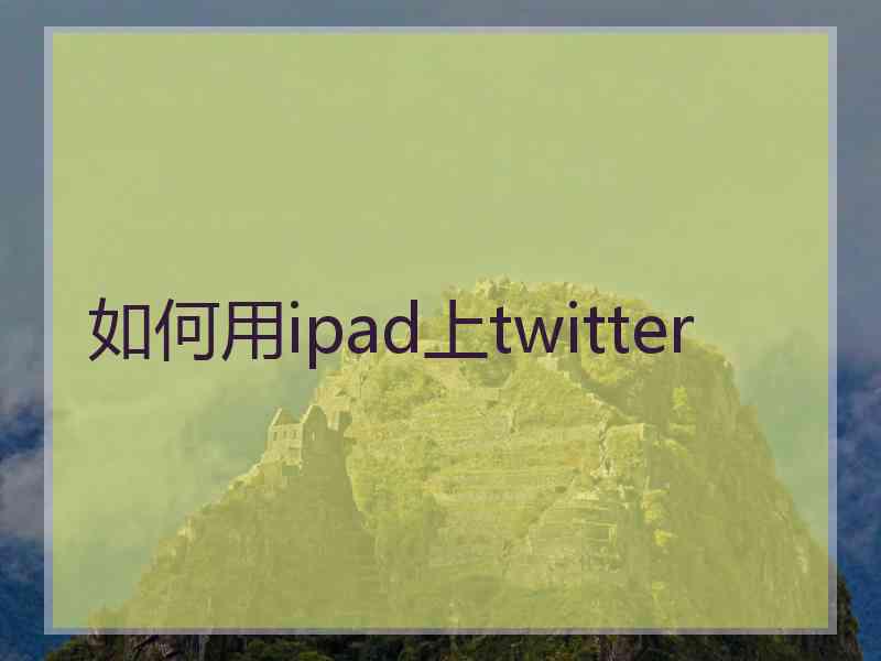 如何用ipad上twitter 如何用ipad上twitter