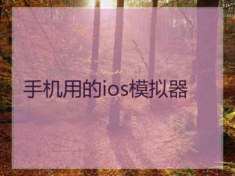 手机用的ios模拟器 手机用的ios模拟器