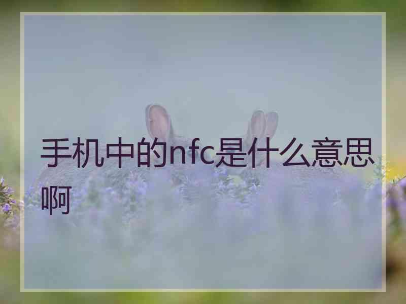 手机中的nfc是什么意思啊 手机中的nfc是什么意思啊