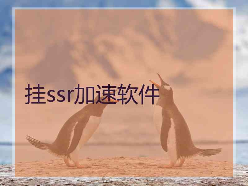 挂ssr加速软件 挂ssr加速软件