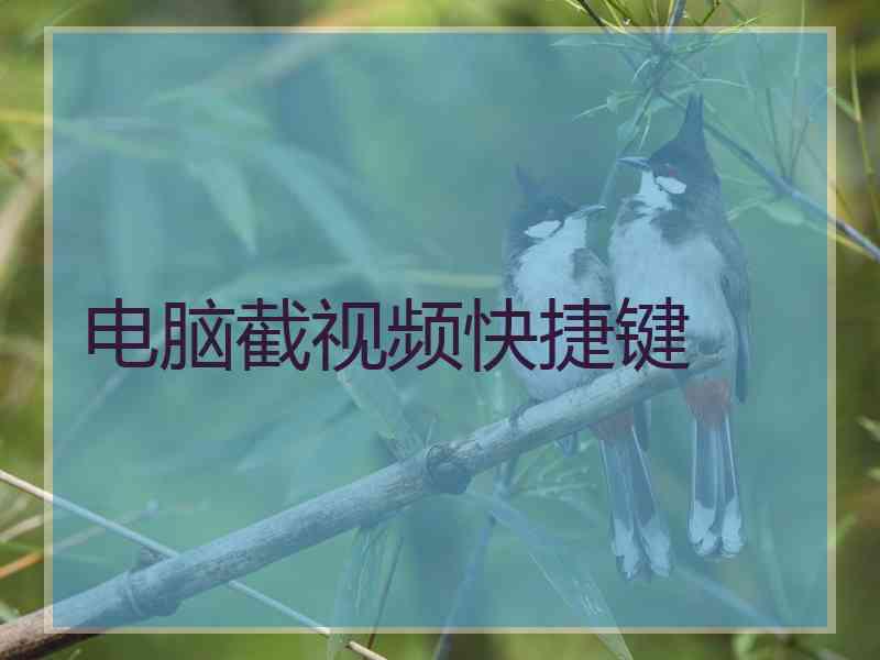 电脑截视频快捷键 电脑截视频快捷键