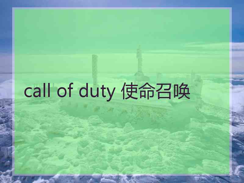 call of duty 使命召唤