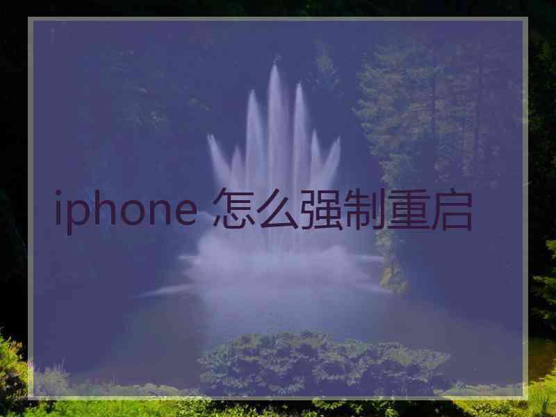 iphone 怎么强制重启