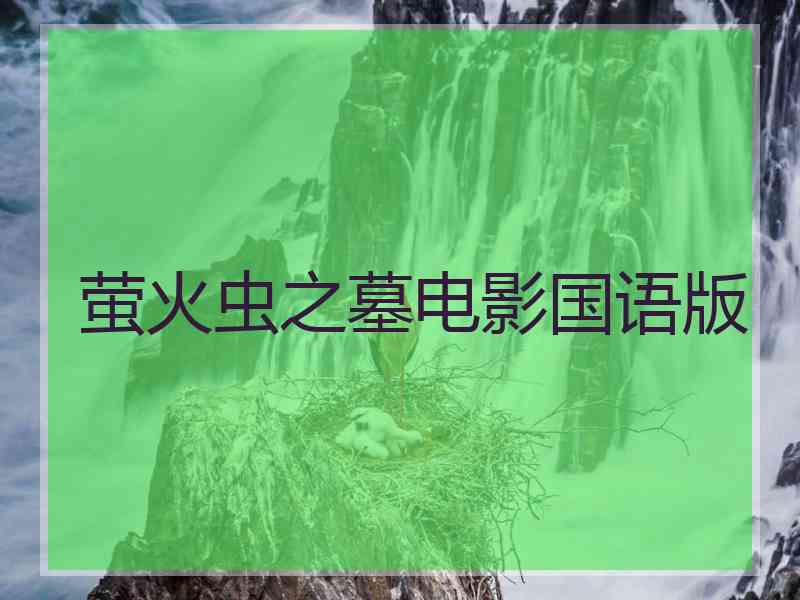萤火虫之墓电影国语版