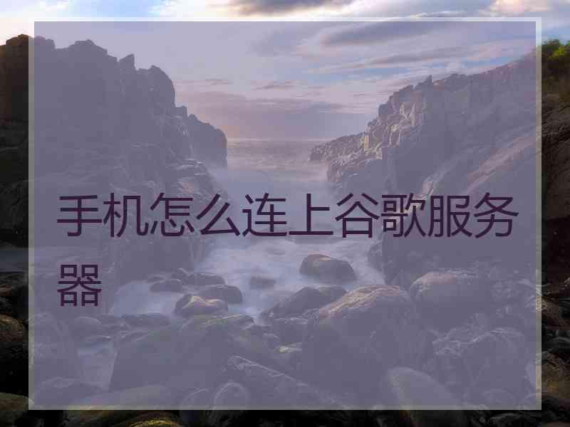 手机怎么连上谷歌服务器