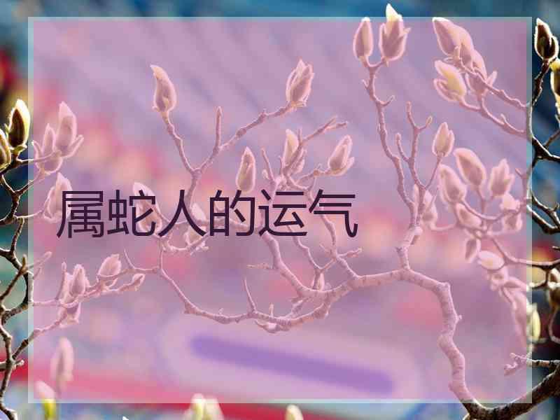 属蛇人的运气