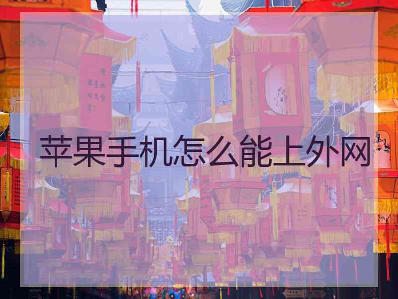 苹果手机怎么能上外网