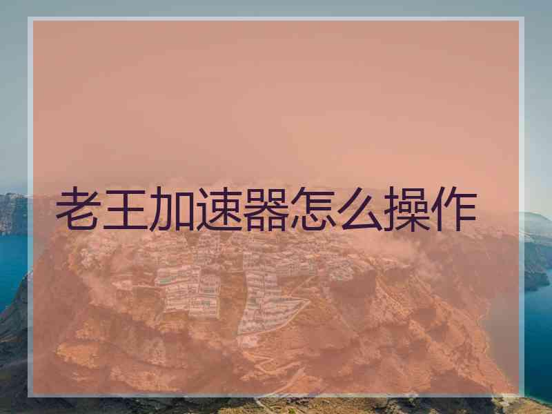 老王加速器怎么操作