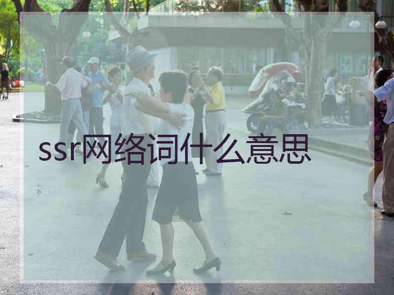 ssr网络词什么意思