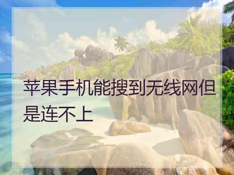 苹果手机能搜到无线网但是连不上
