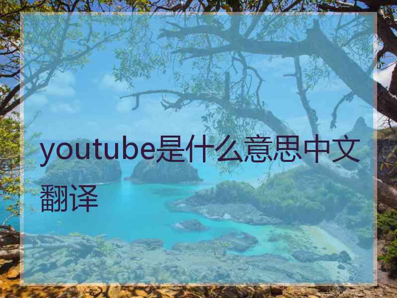 youtube是什么意思中文翻译