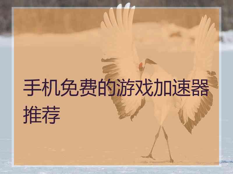 手机免费的游戏加速器推荐