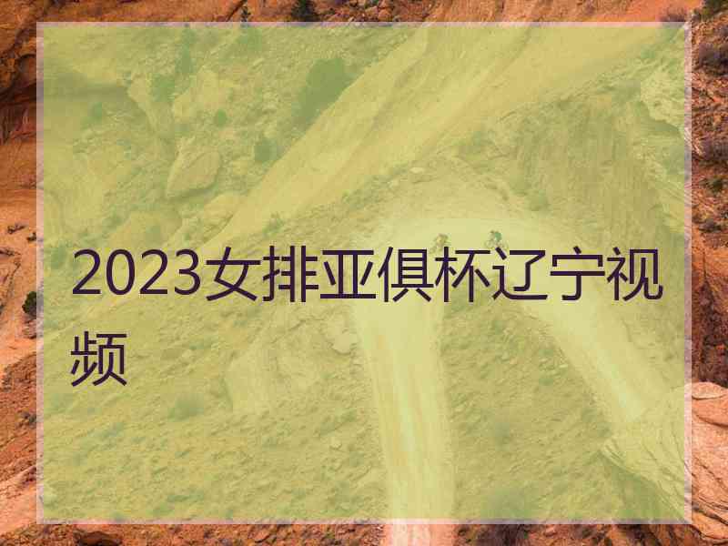 2023女排亚俱杯辽宁视频