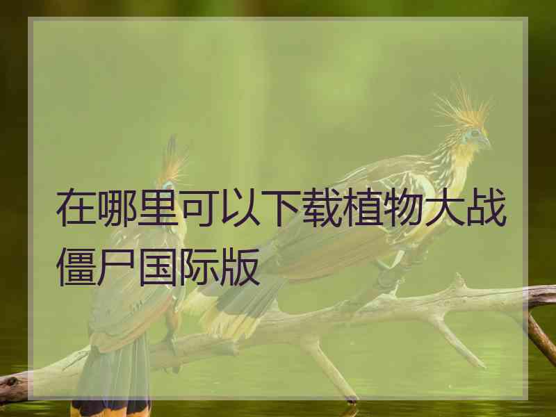 在哪里可以下载植物大战僵尸国际版