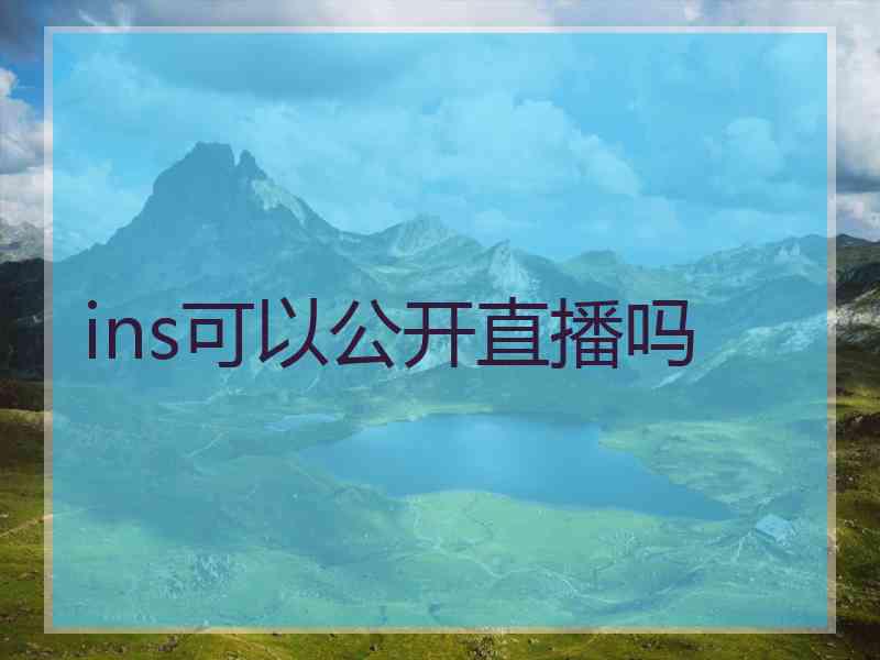 ins可以公开直播吗