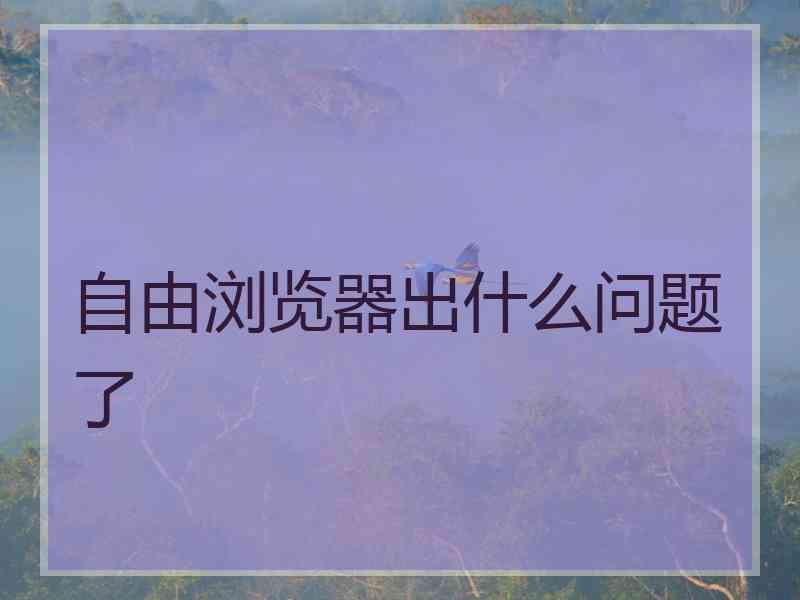 自由浏览器出什么问题了
