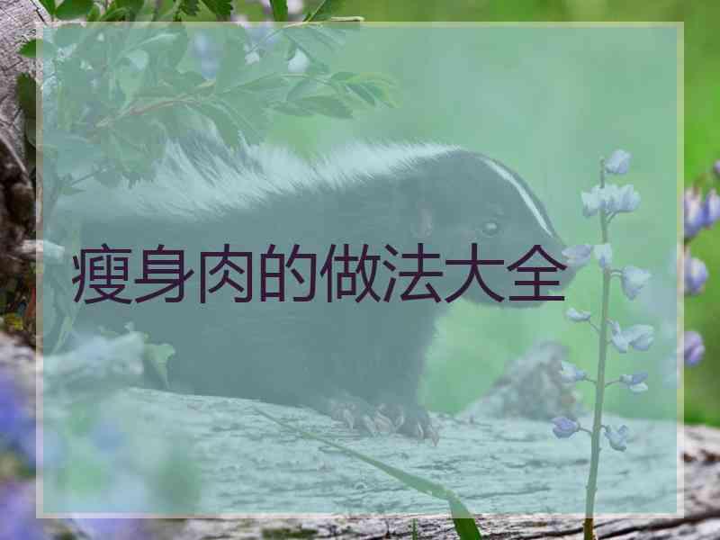 瘦身肉的做法大全