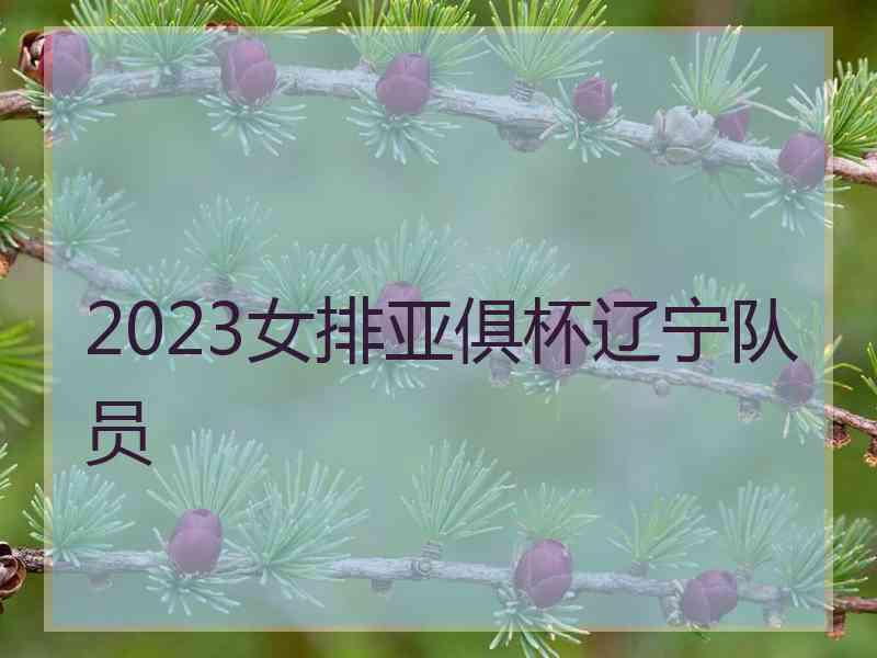 2023女排亚俱杯辽宁队员