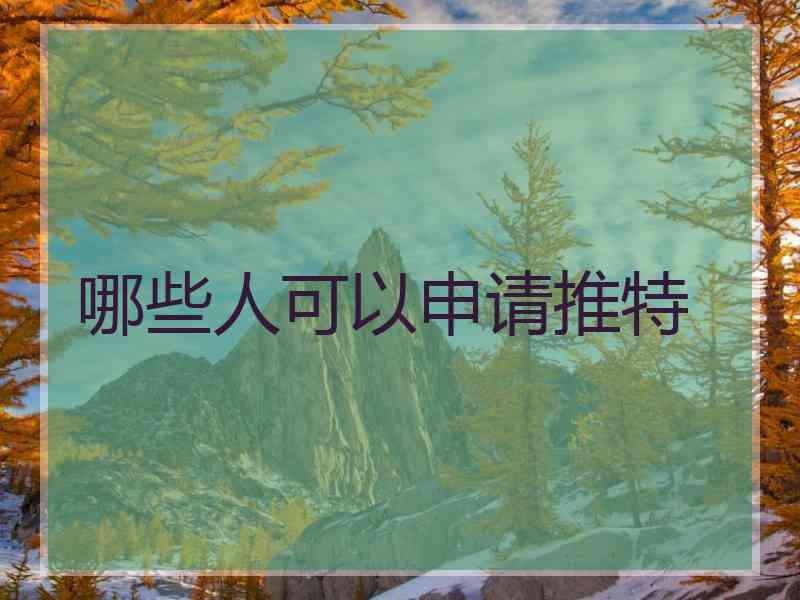 哪些人可以申请推特