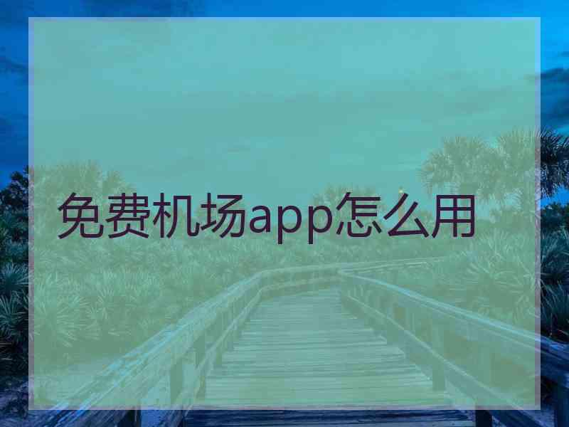 免费机场app怎么用
