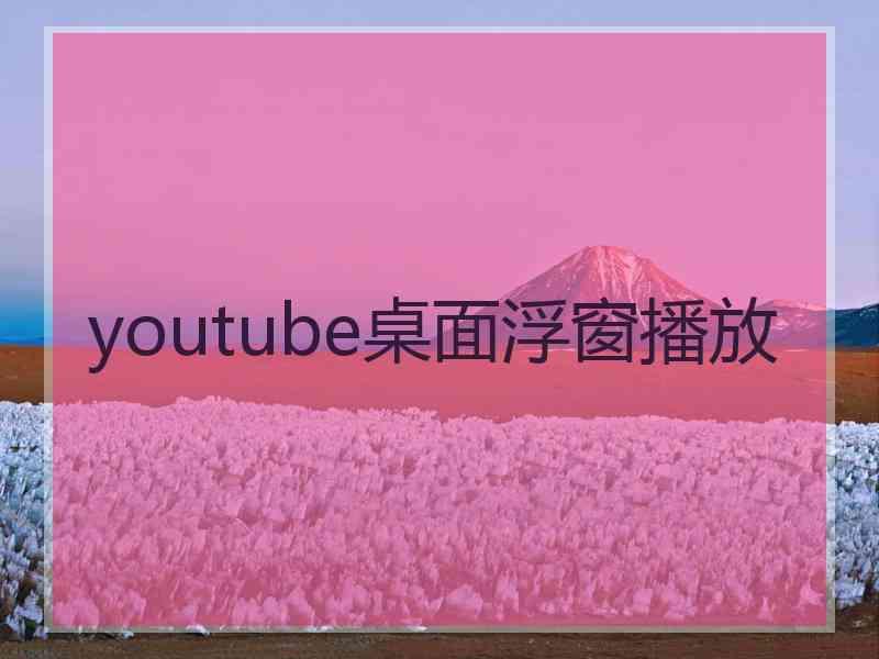 youtube桌面浮窗播放