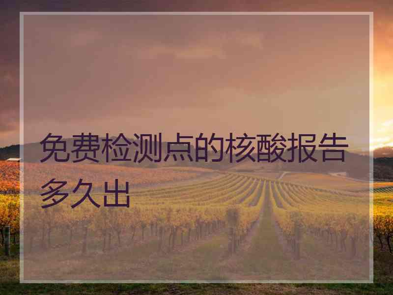 免费检测点的核酸报告多久出
