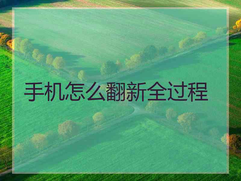 手机怎么翻新全过程
