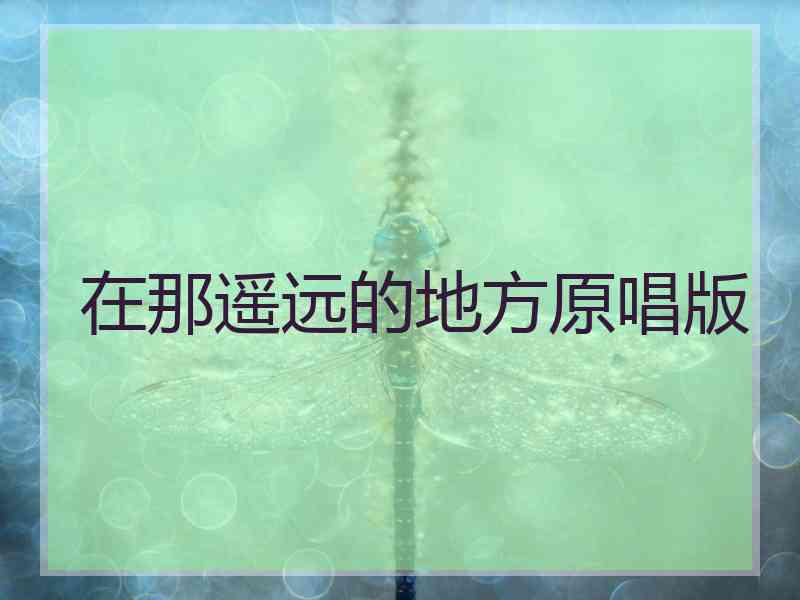 在那遥远的地方原唱版