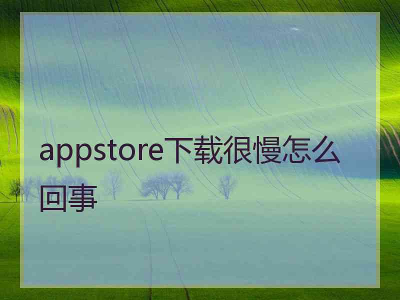 appstore下载很慢怎么回事