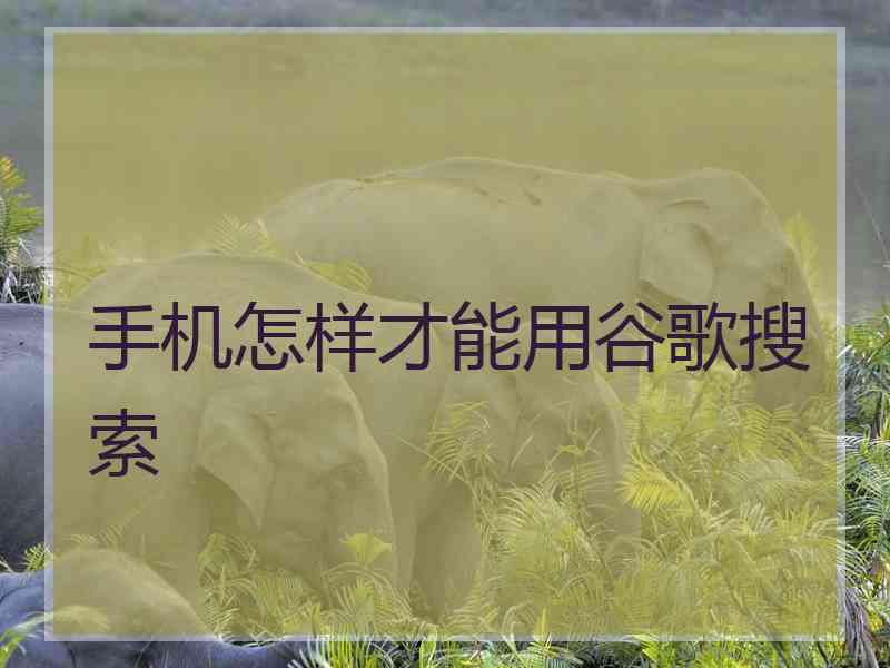 手机怎样才能用谷歌搜索