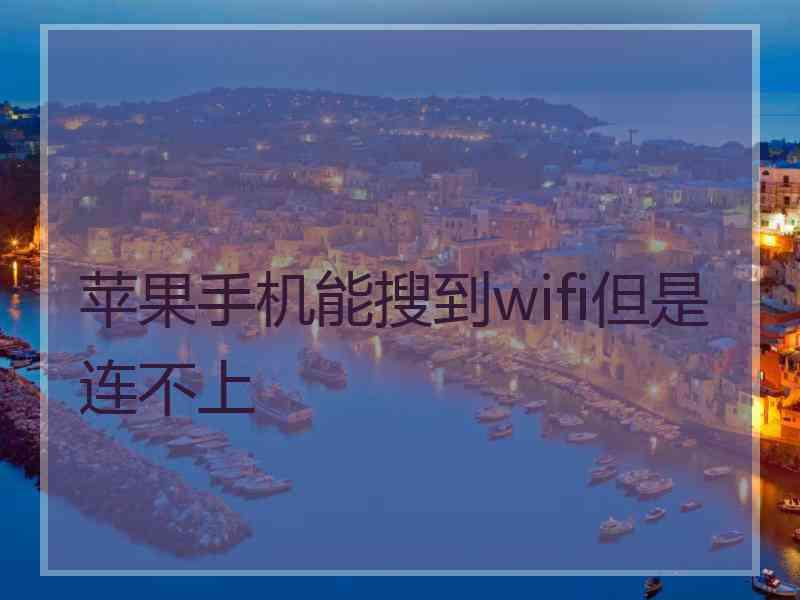 苹果手机能搜到wifi但是连不上
