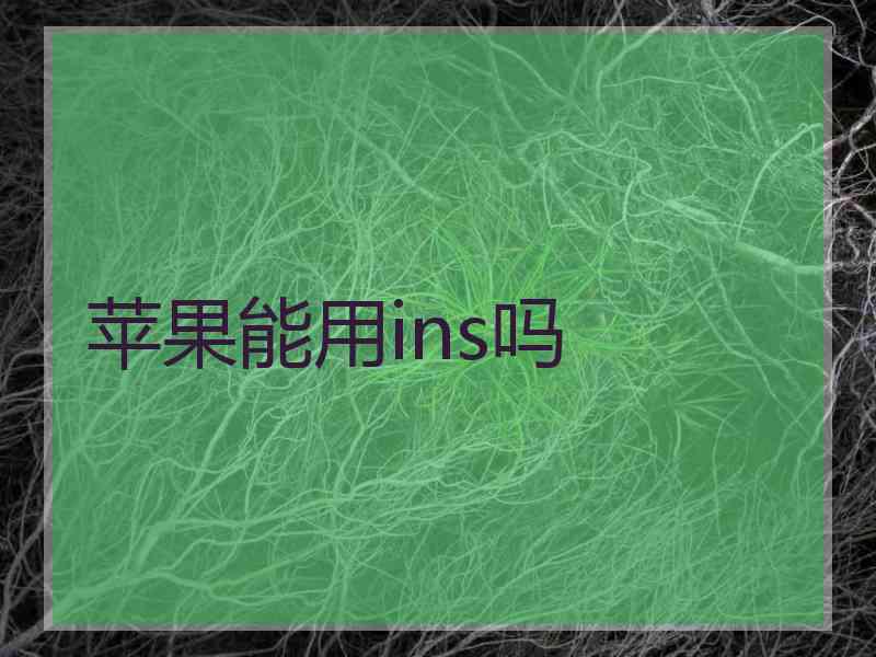苹果能用ins吗