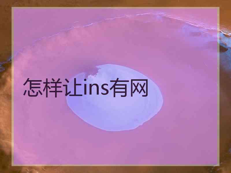 怎样让ins有网