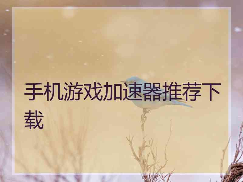 手机游戏加速器推荐下载