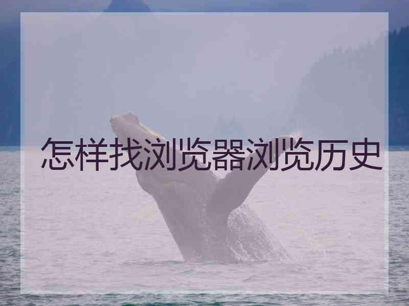 怎样找浏览器浏览历史