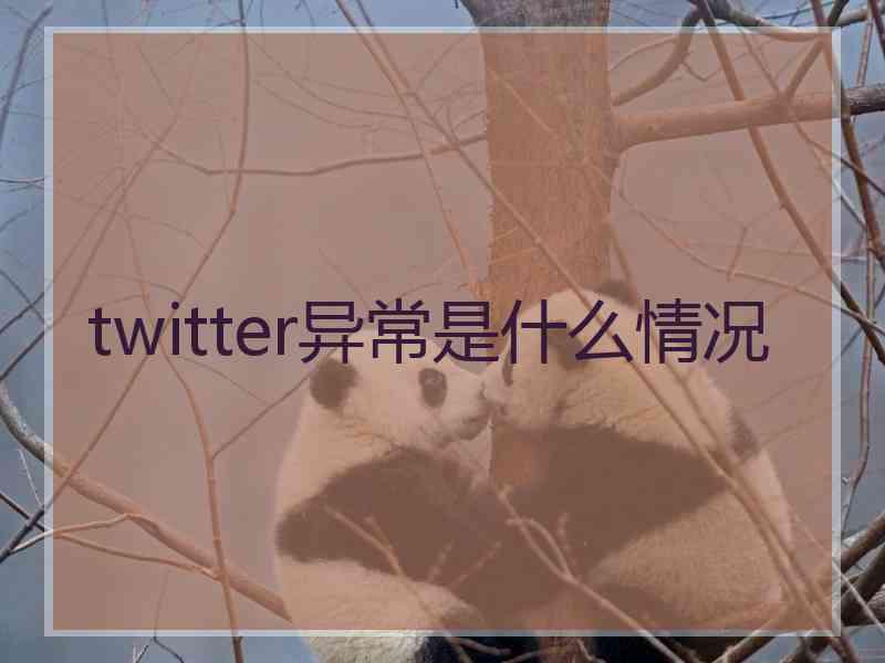 twitter异常是什么情况