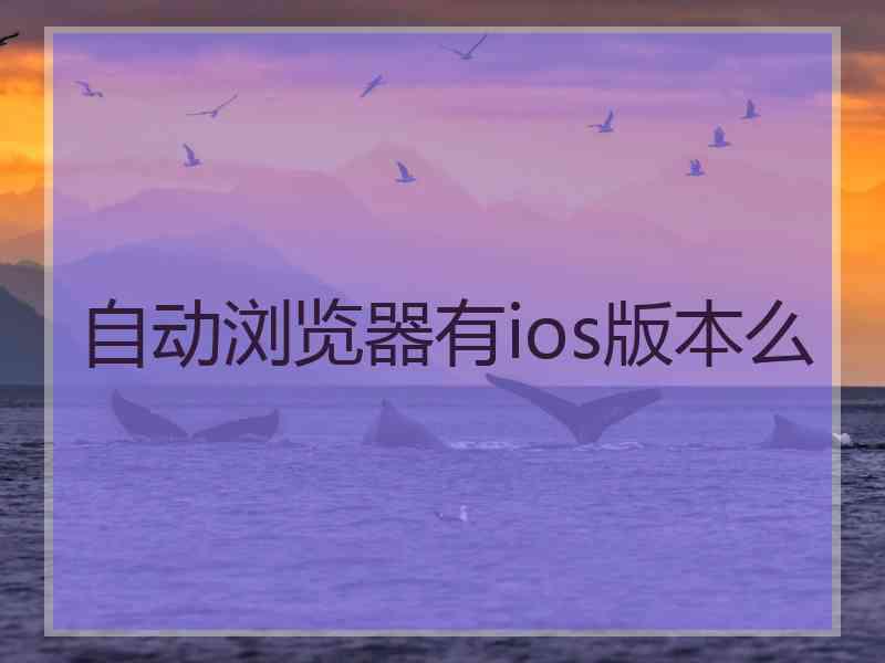 自动浏览器有ios版本么