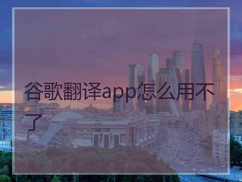 谷歌翻译app怎么用不了