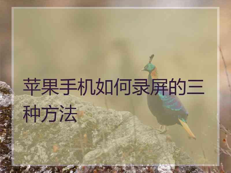 苹果手机如何录屏的三种方法
