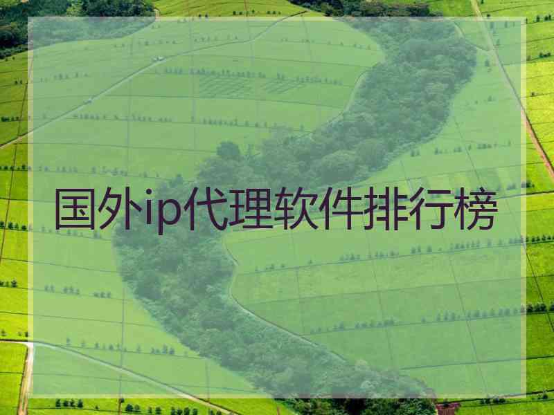 国外ip代理软件排行榜