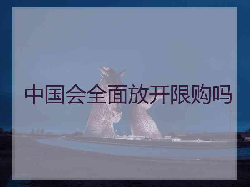 中国会全面放开限购吗