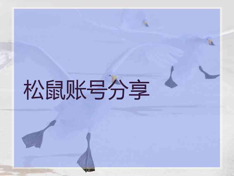 松鼠账号分享