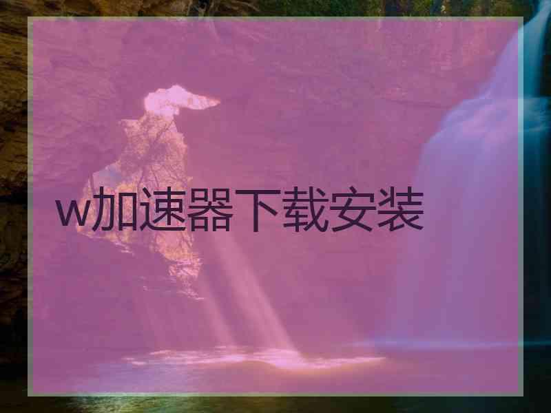 w加速器下载安装