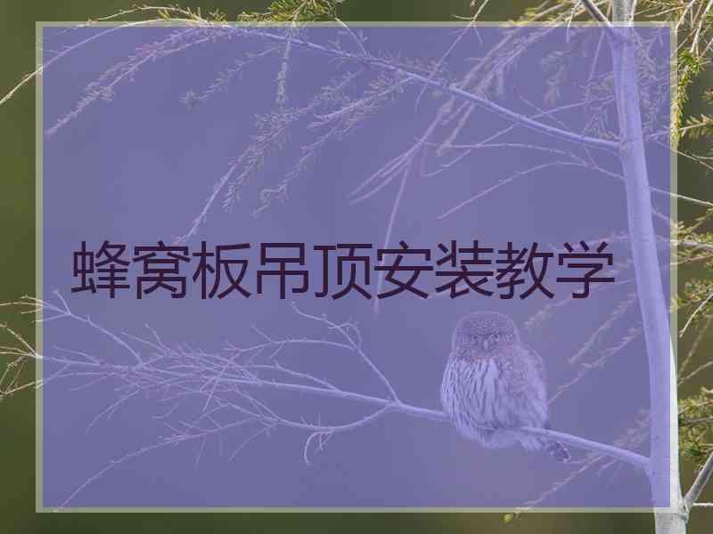 蜂窝板吊顶安装教学